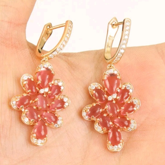 Rose gold topaz earrings Clearance